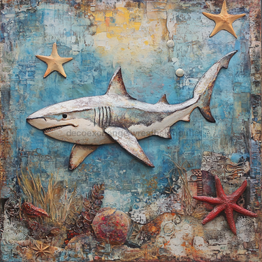 Nautical Sign, Shark Sign, DCO-02591, Sign For Wreath, 10x10